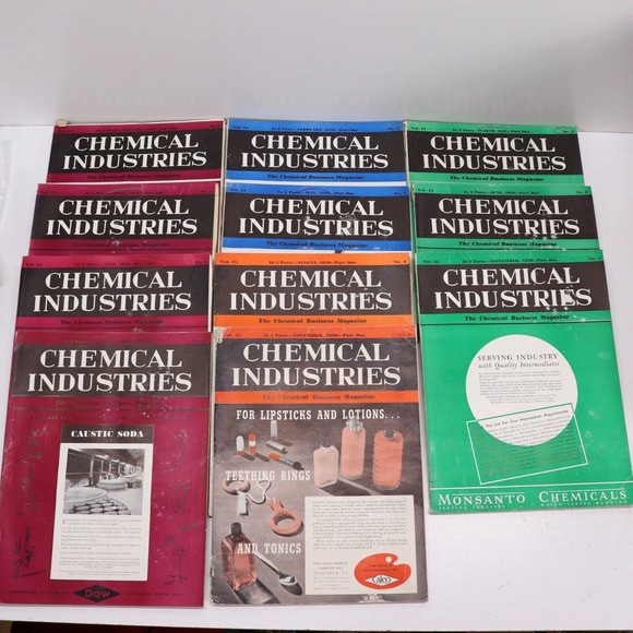 Chemical Industries 1939 Vintage Magazine Lot of 11 Monsanto Dow